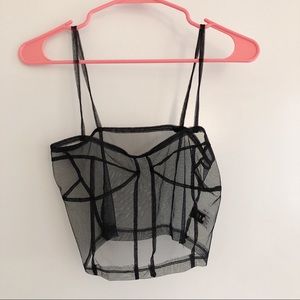 Stylenanda Sheer Mesh Cropped Top